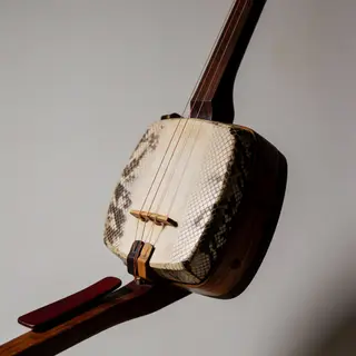 A traditional Japanese shamisen instrument with accurate thr