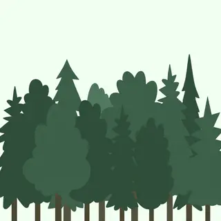 A forest scene where the foliage is precisely #2D5F2D (dark 