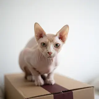A cat sitting on top of a cardboard box