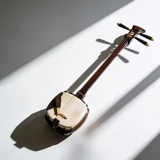 A traditional Japanese shamisen instrument with accurate thr
