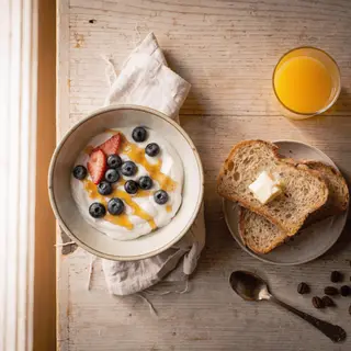 A food photograph shot from above at 35mm f/2.8 with natural