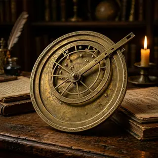 A medieval astrolabe with accurate rete, tympan, and engrave