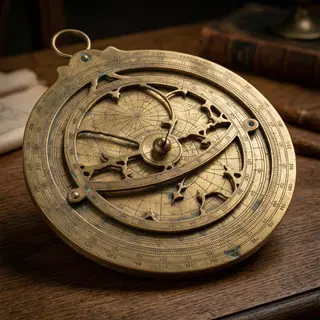A medieval astrolabe with accurate rete, tympan, and engrave