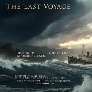 A vintage movie poster for 'THE LAST VOYAGE' featuring a tag