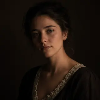 A portrait lit with classic Rembrandt lighting — triangle of