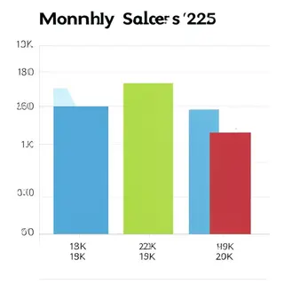 A bar chart showing monthly sales for January through June w