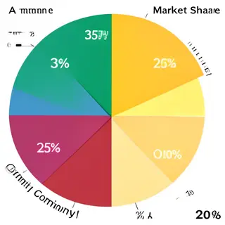 A pie chart showing market share: Company A 35%, Company B 2