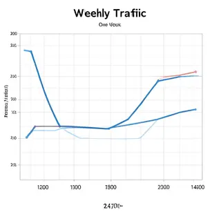 A simple line graph showing daily website visitors over one 