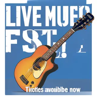 An event poster featuring a guitar illustration, the headlin