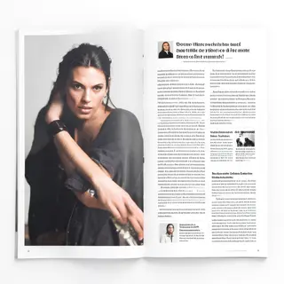 A magazine double-page spread with a left page containing a 