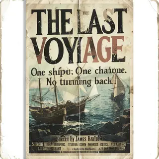 A vintage movie poster for 'THE LAST VOYAGE' featuring a tag