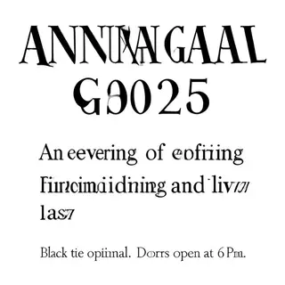 An event banner with headline 'ANNUAL GALA 2025' at the top 