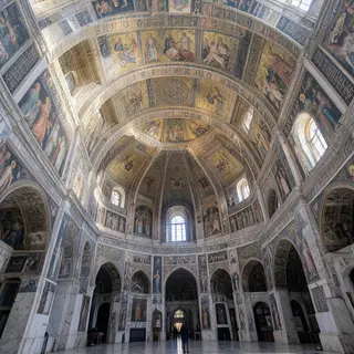 The Hagia Sophia interior showing the massive central dome, 