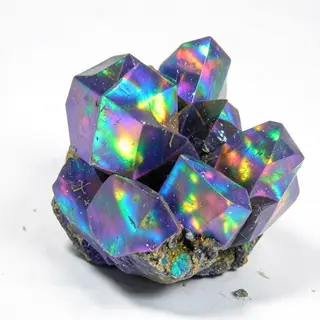 A specimen of bismuth crystal showing accurate iridescent ox