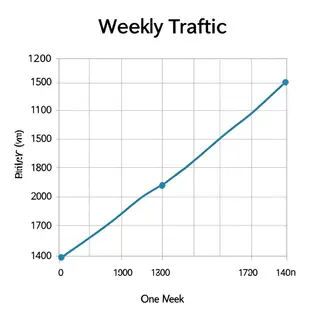 A simple line graph showing daily website visitors over one 
