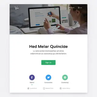A landing page design with a hero header image at the top, a