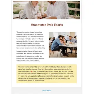 A newsletter layout with a banner image header, a two-column