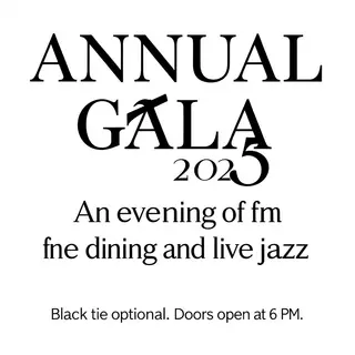 An event banner with headline 'ANNUAL GALA 2025' at the top 