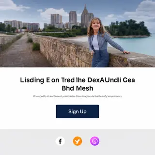 A landing page design with a hero header image at the top, a