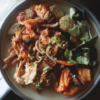 A food photograph shot from above at 35mm f/2.8 with natural