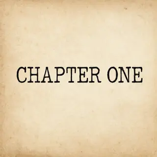 The word 'CHAPTER ONE' typed on aged paper with a vintage ty