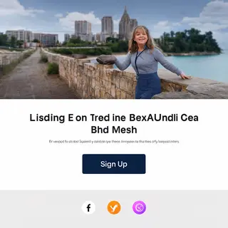 A landing page design with a hero header image at the top, a