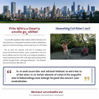 A newsletter layout with a banner image header, a two-column
