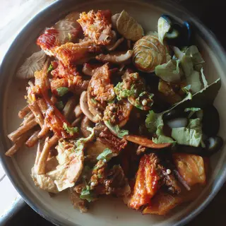 A food photograph shot from above at 35mm f/2.8 with natural