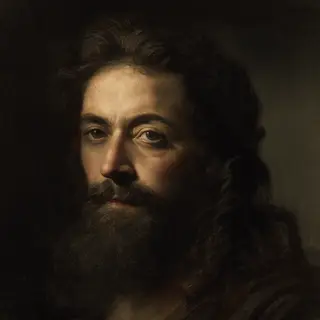 A portrait lit with classic Rembrandt lighting — triangle of