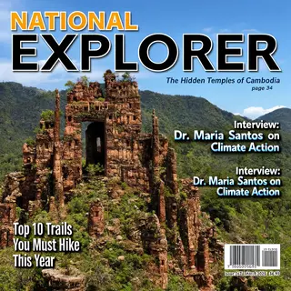 A magazine cover titled 'NATIONAL EXPLORER' with cover lines