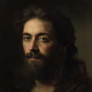 A portrait lit with classic Rembrandt lighting — triangle of