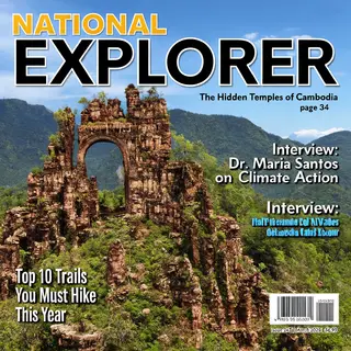 A magazine cover titled 'NATIONAL EXPLORER' with cover lines