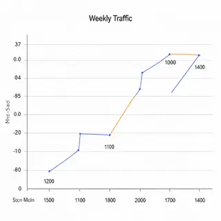 A simple line graph showing daily website visitors over one 