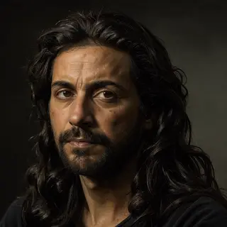 A portrait lit with classic Rembrandt lighting — triangle of