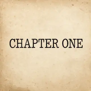 The word 'CHAPTER ONE' typed on aged paper with a vintage ty