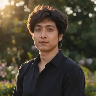 A portrait shot at 85mm f/1.4 with creamy bokeh background, 