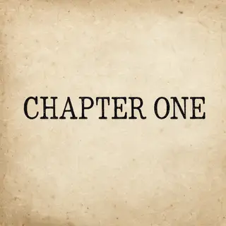 The word 'CHAPTER ONE' typed on aged paper with a vintage ty
