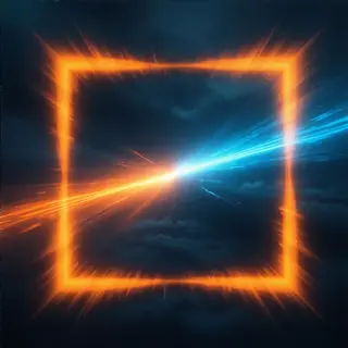 A cinematic frame with blue and orange anamorphic lens flare