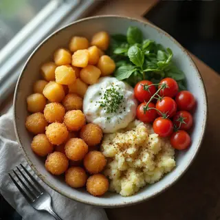 A food photograph shot from above at 35mm f/2.8 with natural