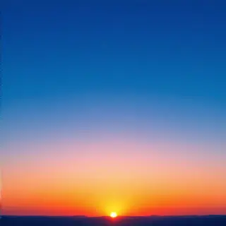 A sunset sky gradient on a flat surface from #FF6B35 (orange