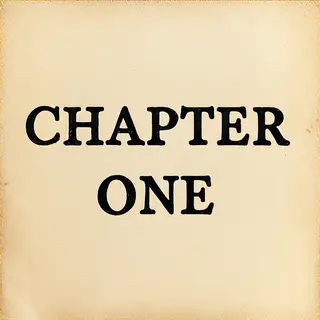 The word 'CHAPTER ONE' typed on aged paper with a vintage ty