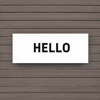 A single large word 'HELLO' centered on a white background
