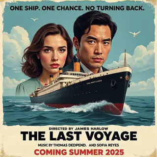 A vintage movie poster for 'THE LAST VOYAGE' featuring a tag