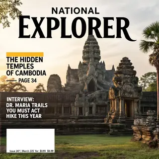A magazine cover titled 'NATIONAL EXPLORER' with cover lines