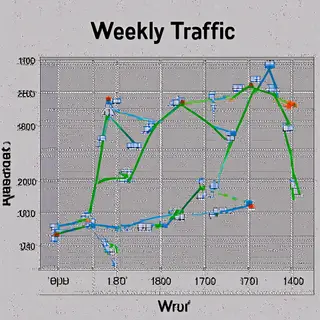 A simple line graph showing daily website visitors over one 