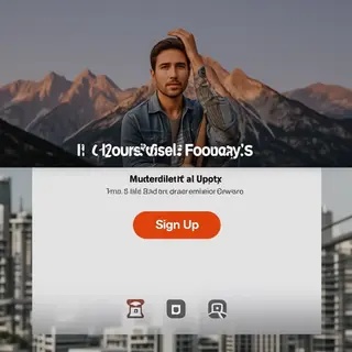 A landing page design with a hero header image at the top, a