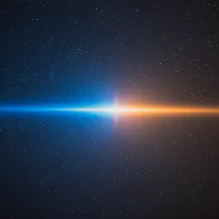 A cinematic frame with blue and orange anamorphic lens flare