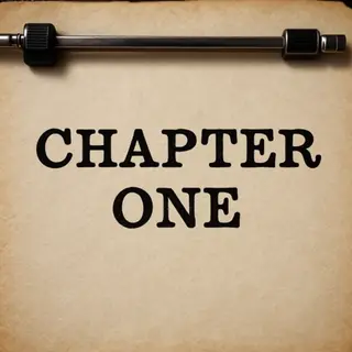 The word 'CHAPTER ONE' typed on aged paper with a vintage ty