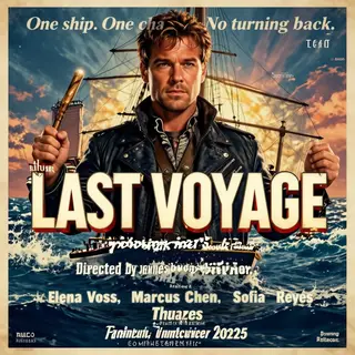 A vintage movie poster for 'THE LAST VOYAGE' featuring a tag
