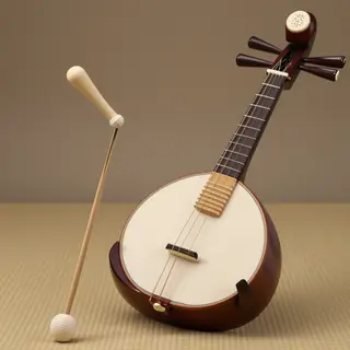 A traditional Japanese shamisen instrument with accurate thr